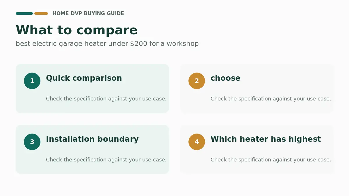 Best Electric Garage Heater Under $200 for a Workshop 1 Key factors to compare when choosing best electric garage heater under $200 for a workshop