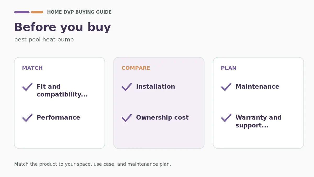 Pre-purchase checklist for comparing best pool heat pump