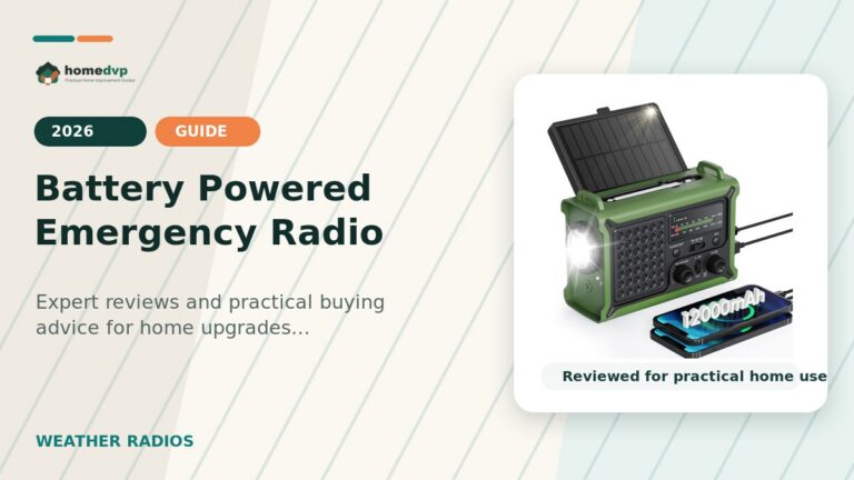 Battery Powered Emergency Radio designed thumbnail featuring Roxicosly Emergency Weather Radio Review: Solar, Crank, NOAA Alerts and Backup Power