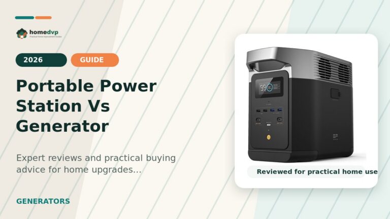 Portable Power Station Vs Generator designed thumbnail featuring EF ECOFLOW DELTA 2 Portable Power Station Review: Fast Backup Power for Home...