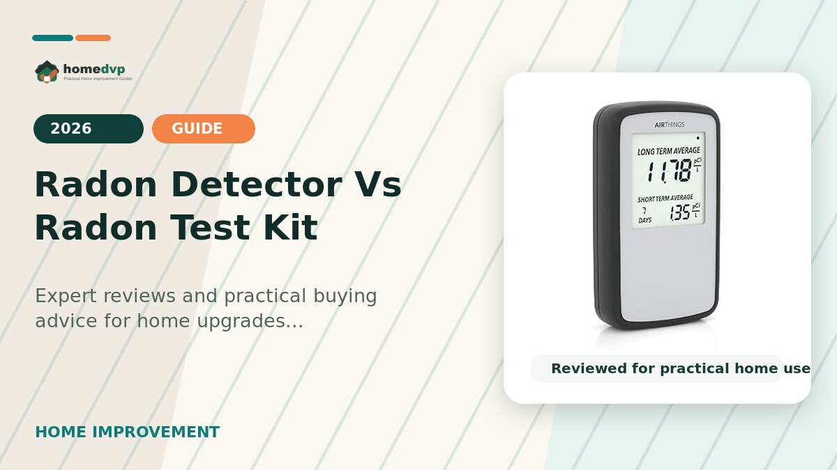 Radon Detector Vs Radon Test Kit designed thumbnail featuring Airthings Corentium Home Radon Detector 223 Portable, Lightweight, Easy-to-Use, (3)...