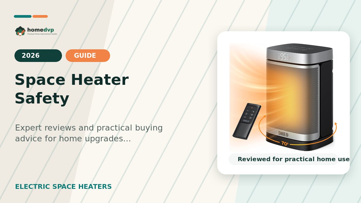 Space Heater Safety designed thumbnail featuring DREO Atom One Space Heater Review: Portable Heating with Oscillation and Remote