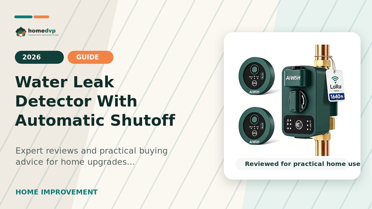 Water Leak Detector With Automatic Shutoff designed thumbnail featuring Smart Water Auto Shut Off Valve & Leak Detector, Real-Time Leak Detection...